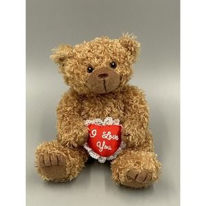 7” Brown Teddy Bear Plush Holding Red I Love You Heart Artistic Toys Promotions
